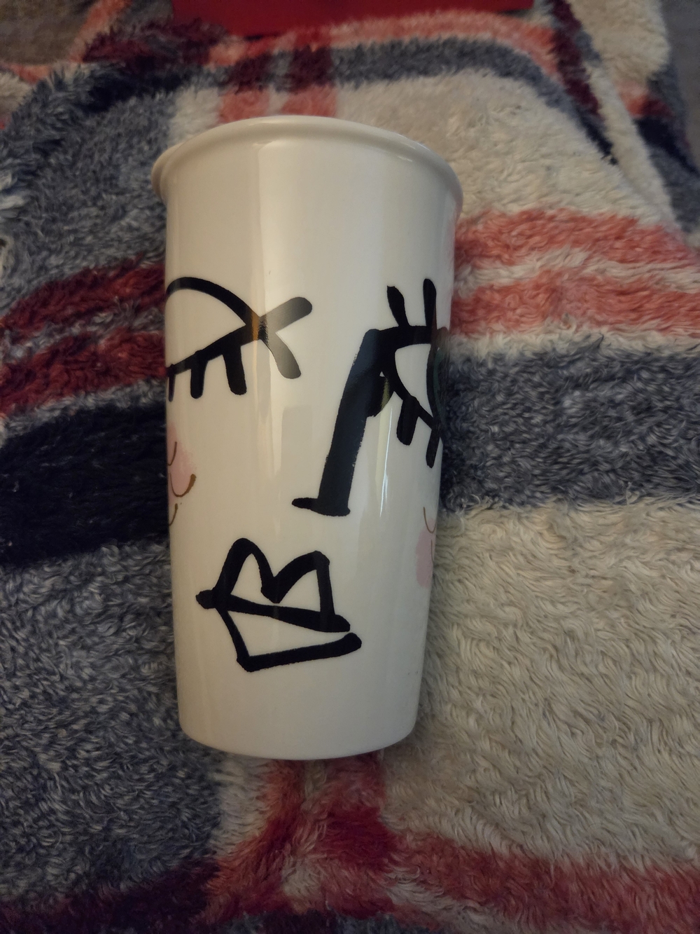 Starbucks White Ceramic Face Mug